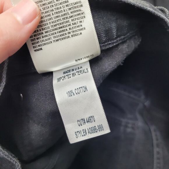 Agolde 90s midrise loose fit black jeans ripped distressed audio - Picture 10 of 12